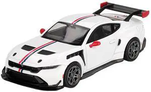 Ford Mustang GTD "Spirit of America" White with Red and Blue Stripes Limited Edition 1/64 Diecast Model Car by Mini GT Ford Mustang GTD "Spirit of America" White with Red and Blue Stripes Limited Edition 1/64 Diecast Model Car by Mini GT