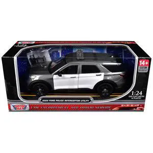 2022 Ford Police Interceptor Utility Gray Metallic w/White w/Flashing Lights & Sounds 1/24 Diecast Model Car by Motormax 2022 Ford Police Interceptor Utility Gray Metallic w/White w/Flashing Lights & Sounds 1/24 Diecast Model Car by Motormax