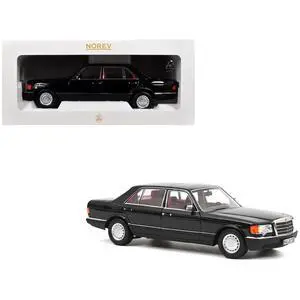 1991 Mercedes-Benz 560 SEL Type W126 Black with Red Interior 1/18 Diecast Model Car by Norev 1991 Mercedes-Benz 560 SEL Type W126 Black with Red Interior 1/18 Diecast Model Car by Norev