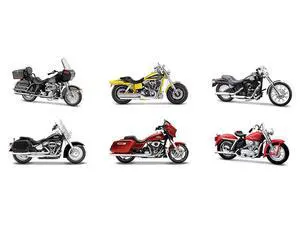 Harley-Davidson Motorcycles 6 piece Set Series 45 1/18 Diecast Motorcycle Models by Maisto Harley-Davidson Motorcycles 6 piece Set Series 45 1/18 Diecast Motorcycle Models by Maisto