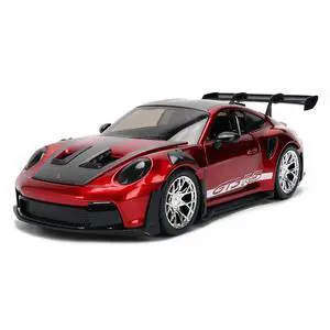 Porsche 911 (992) GT3 RS Red Chrome with Carbon Top and Hood Stripes "Hyper-Spec" Series 1/24 Diecast Model Car by Jada Porsche 911 (992) GT3 RS Red Chrome with Carbon Top and Hood Stripes "Hyper-Spec" Series 1/24 Diecast Model Car by Jada
