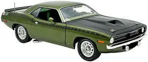 1970 Plymouth AAR Cuda Ivy Green Metallic with Black Stripes and Green Interior Limited Ed 1/18 Diecast Model Car by ACME 1970 Plymouth AAR Cuda Ivy Green Metallic with Black Stripes and Green Interior Limited Ed 1/18 Diecast Model Car by ACME