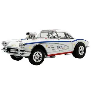1961 Chevrolet Corvette Grand Sport Gasser "USA-1" White with Blue and Red Stripes Limited Ed 1/18 Diecast Model Car by ACME 1961 Chevrolet Corvette Grand Sport Gasser "USA-1" White with Blue and Red Stripes Limited Ed 1/18 Diecast Model Car by ACME