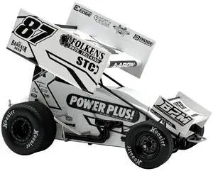 Winged Sprint Car #87 Aaron Reutzel "Power Plus" White (2026) 1/18 Diecast Model Car by ACME Winged Sprint Car #87 Aaron Reutzel "Power Plus" White (2026) 1/18 Diecast Model Car by ACME