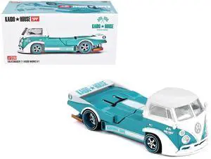 Volkswagen T1 "Kaido Works V1" Truck Turquoise with White Top and Stripes 1/64 Diecast Model Car by Mini GT Volkswagen T1 "Kaido Works V1" Truck Turquoise with White Top and Stripes 1/64 Diecast Model Car by Mini GT