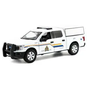 2019 Ford F-150 Lariat Crew Cab Truck with Camper Box "Royal Canadian Mounted Police" White 1/27 Diecast Model Car by Motormax 2019 Ford F-150 Lariat Crew Cab Truck with Camper Box "Royal Canadian Mounted Police" White 1/27 Diecast Model Car by Motormax