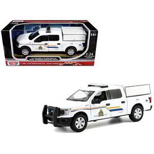 2019 Ford F-150 Lariat Crew Cab Truck with Camper Box "Royal Canadian Mounted Police" White 1/27 Diecast Model Car by Motormax 2019 Ford F-150 Lariat Crew Cab Truck with Camper Box "Royal Canadian Mounted Police" White 1/27 Diecast Model Car by Motormax
