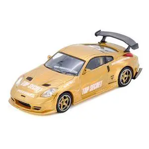 Nissan "Top Secret Thailand" 350Z RHD (Right Hand Drive) Gold Metallic with Graphics 1/64 Diecast Model Car by Inno Models Nissan "Top Secret Thailand" 350Z RHD (Right Hand Drive) Gold Metallic with Graphics 1/64 Diecast Model Car by Inno Models