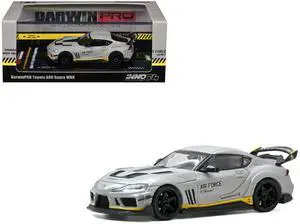 Toyota Supra (A90) WBK DarwinPro "Air Force" Matt Gray with Carbon Accents 1/64 Diecast Model Car by Inno Models Toyota Supra (A90) WBK DarwinPro "Air Force" Matt Gray with Carbon Accents 1/64 Diecast Model Car by Inno Models