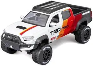 2023 Toyota Tacoma TRD PRO Off Road Truck White with Graphics and Roof Rack "Maisto Design" Series 1/27 Diecast Model Car Maisto 2023 Toyota Tacoma TRD PRO Off Road Truck White with Graphics and Roof Rack "Maisto Design" Series 1/27 Diecast Model Car Maisto