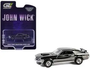1969 Ford Mustang Boss 429 Silver Chrome Edition with Black "John Wick" (2014) Movie 1/64 Diecast Model Car by Greenlight 1969 Ford Mustang Boss 429 Silver Chrome Edition with Black "John Wick" (2014) Movie 1/64 Diecast Model Car by Greenlight