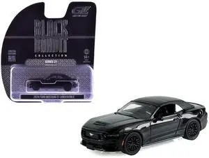 2024 Ford Mustang GT Convertible Black "Black Bandit" Series 31 1/64 Diecast Model Car by Greenlight 2024 Ford Mustang GT Convertible Black "Black Bandit" Series 31 1/64 Diecast Model Car by Greenlight