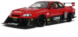 2020 Nissan Skyline GT-R (R34) LB-Super Silhouette RHD (Right Hand Drive) #5 Red and Black 1/18 Model Car by GT Spirit 2020 Nissan Skyline GT-R (R34) LB-Super Silhouette RHD (Right Hand Drive) #5 Red and Black 1/18 Model Car by GT Spirit