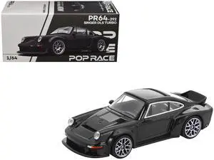 Singer DLS Turbo Black Metallic 1/64 Diecast Model Car by Pop Race Singer DLS Turbo Black Metallic 1/64 Diecast Model Car by Pop Race