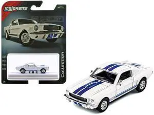 1965 Shelby GT350 White with Blue Stripes "Collection" Series 1/64 Diecast Model Car by Majorette 1965 Shelby GT350 White with Blue Stripes "Collection" Series 1/64 Diecast Model Car by Majorette