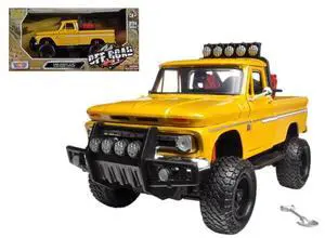 1966 Chevrolet C10 Fleetside Pickup Truck Off Road Yellow 1/24 Diecast Model by Motormax