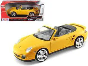 Porsche 911 (997) Turbo Convertible Yellow 1/18 Diecast Car Model by Motormax