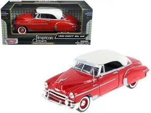 1950 Chevrolet Bel Air Red 1/24 Diecast Car Model by Motormax