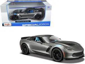 2017 Chevrolet Corvette Grand Sport Gray Metallic 1/24 Diecast Model Car by Maisto