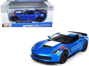 2017 Chevrolet Corvette Grand Sport Blue Metallic 1/24 Diecast Model Car by Maisto