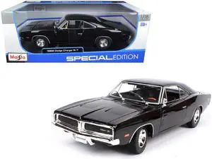 1969 Dodge Charger R/T Black 1/18 Diecast Model Car by Maisto