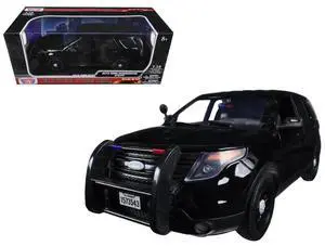 2015 Ford Police Interceptor Utility Special Service Plain Black 1/18 Diecast Model Car by Motormax