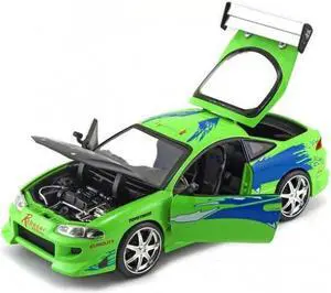 Brian's Mitsubishi Eclipse Green "The Fast & The Furious" (2001) Movie 1/24 Diecast Model Car by Jada Brian's Mitsubishi Eclipse Green "The Fast & The Furious" (2001) Movie 1/24 Diecast Model Car by Jada