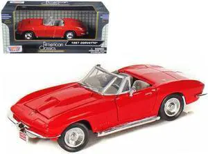1967 Chevrolet Corvette Convertible Red 1/24 Diecast Model Car by Motormax