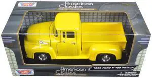 1955 Ford F-100 Pickup Truck Yellow 1/24 Diecast Model Car by Motormax