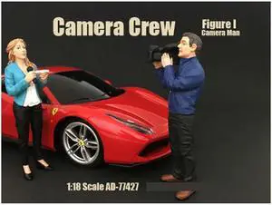 Camera Man Figurine I "Camera Crew" for 1/18 Scale Models by American Diorama