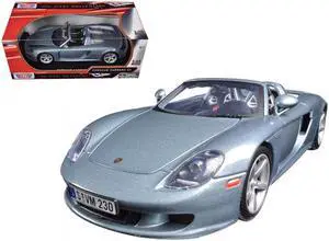 Porsche Carrera GT Silver with Black Interior 1/18 Diecast Model Car by Motormax