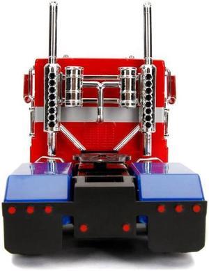 G1 Autobot Optimus Prime Truck Red w/Robot on Chassis from "Transformers" TV Series "Hollywood Rides" 1/24 Diecast Model by Jada