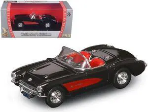 1957 Chevrolet Corvette Convertible Black 1/43 Diecast Model Car by Road Signature