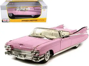 1959 Cadillac Eldorado Biarritz Convertible Pink 1/18 Diecast Model Car by Maisto