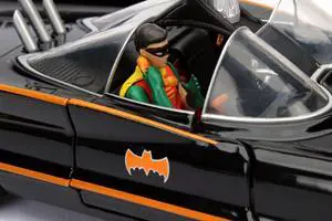1966 Classic TV Series Batmobile with Diecast Batman and Plastic Robin in the car 1/24 Diecast Model Car by Jada