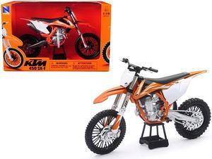KTM 450 SX-F Dirt Bike Orange and White 1/10 Diecast Motorcycle Model by New Ray