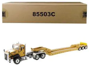 Cat Caterpillar CT660 Day Cab w/ XL 120 Low-Profile HDG Lowboy Trailer & Operator "Core Classics" 1/50 Model by Diecast Masters