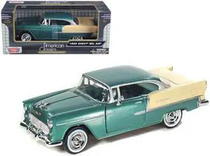 1955 Chevrolet Bel Air Green 1/24 Diecast Model Car by Motormax