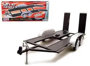 Diecast Tandem Car Trailer Black for 1/24 Scale Models by Motormax