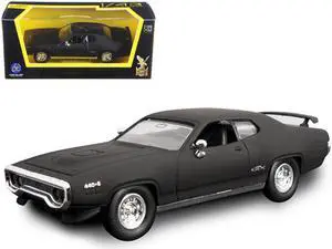 1971 Plymouth GTX Matt Black 1/43 Diecast Model Car by Road Signature