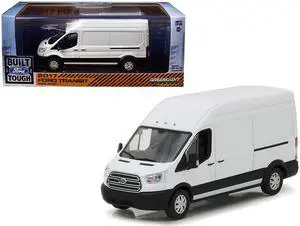 2017 Ford Transit LWB High Roof Van Oxford White 1/43 Diecast Model Car by Greenlight