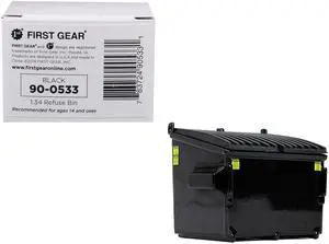 Refuse Trash Bin Black 1/34 Diecast Model by First Gear