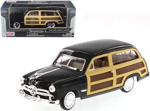 1949 Ford Woody Wagon Black 1/24 Diecast Model Car by Motormax