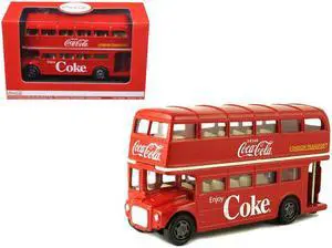 1960 Routemaster London Double Decker Bus Red "Coca-Cola" 1/64 Diecast Model by Motorcity Classics