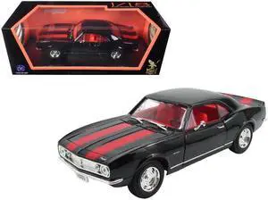 1967 Chevrolet Camaro Z/28 Black with Red Stripes 1/18 Diecast Model Car by Road Signature