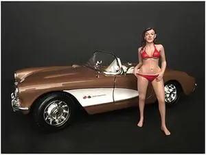 October Bikini Calendar Girl Figurine for 1/24 Scale Models by American Diorama