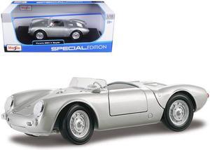 Porsche 550 A Spyder Silver 1/18 Diecast Model Car by Maisto