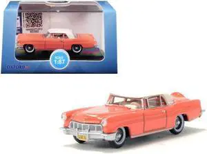 1956 Lincoln Continental Mark II Island Coral with Starmist White Top 1/87 (HO) Scale Diecast Model Car Oxford Diecast