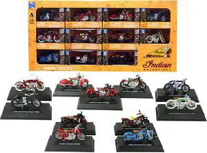 "Indian Motorcycle" Set of 11 pieces 1/32 Diecast Motorcycle Models by New Ray