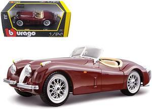 1951 Jaguar XK 120 Roadster Burgundy 1/24 Diecast Model Car by Bburago
